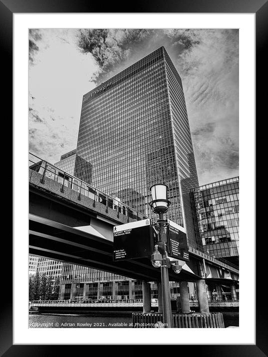 JP Morgan building in monochrome Framed Mounted Print by Adrian Rowley
