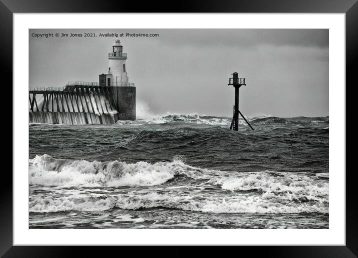 Rough Sea in Northumberland Framed Mounted Print by Jim Jones