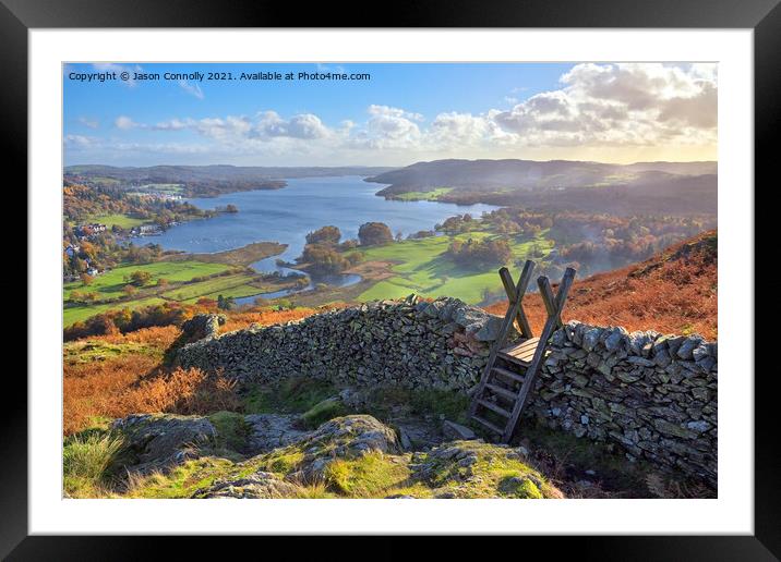 Loughrigg Stile, Windermere. Framed Mounted Print by Jason Connolly