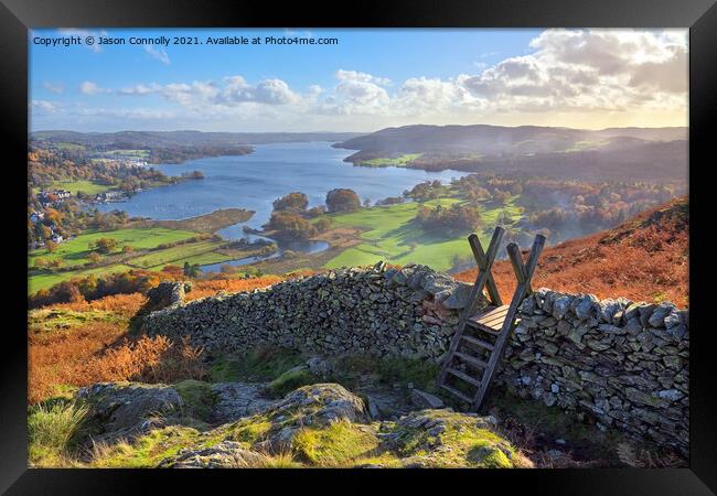 Loughrigg Stile, Windermere. Framed Print by Jason Connolly