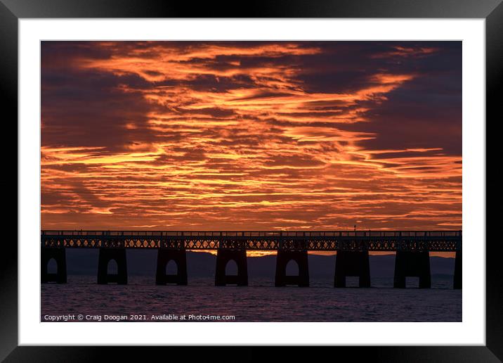 Dundee Tay Bridge Sunset Framed Mounted Print by Craig Doogan