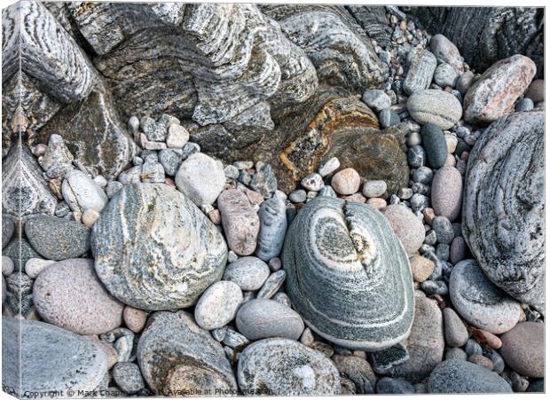 Banded stones, Hushinish beach, Isle of Harris Canvas Print by Photimageon UK