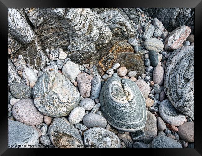 Banded stones, Hushinish beach, Isle of Harris Framed Print by Photimageon UK