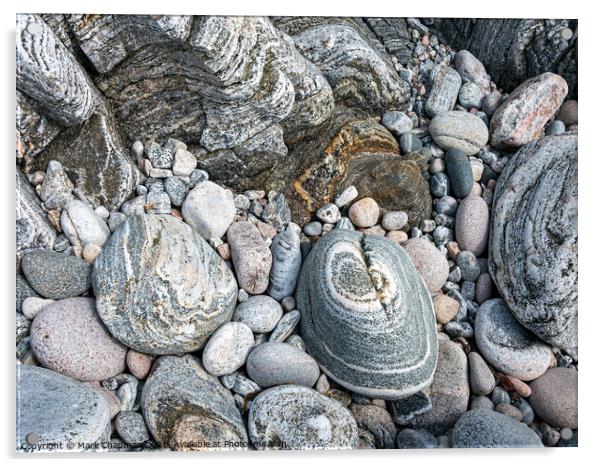 Banded stones, Hushinish beach, Isle of Harris Acrylic by Photimageon UK