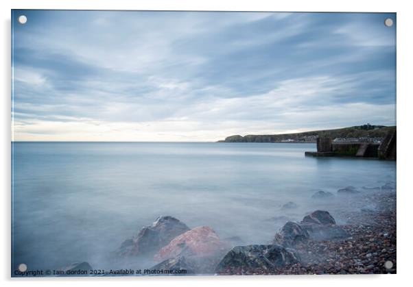 Stonehaven Beach Seascape Scotland Acrylic by Iain Gordon