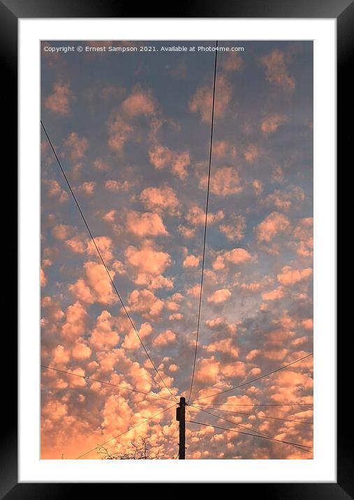  Altocumulus Sunset Clouds, Redruth Cornwall UK. Framed Mounted Print by Ernest Sampson