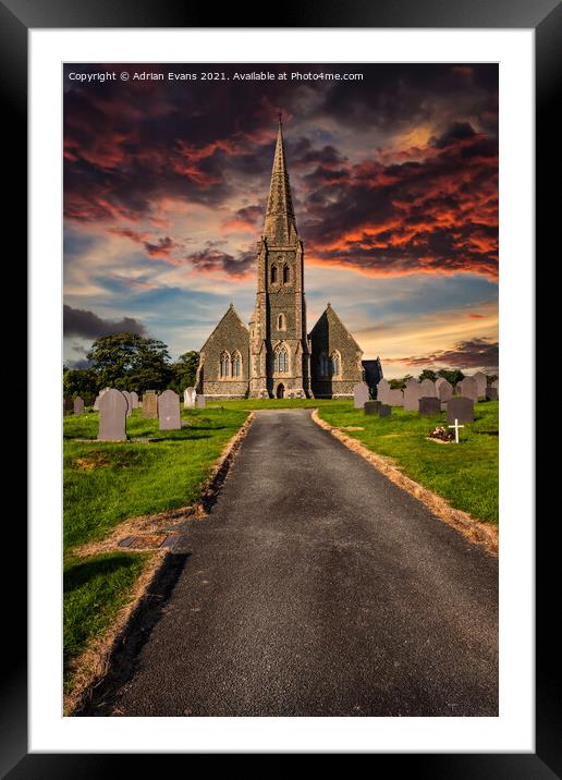 Christ Church Deiniolen  Framed Mounted Print by Adrian Evans