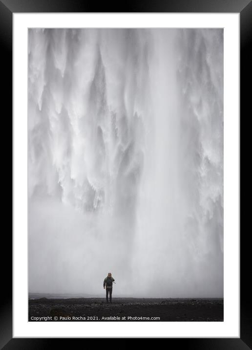 Skogafoss waterfall in southern Iceland Framed Mounted Print by Paulo Rocha