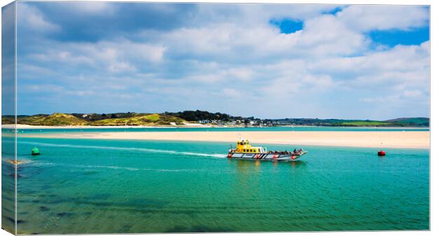 Rock and Black Tor ferry from Padstow  Canvas Print by Maggie McCall