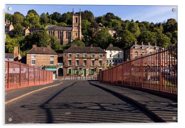 Ironbridge village Shropshire Acrylic by Phil Crean