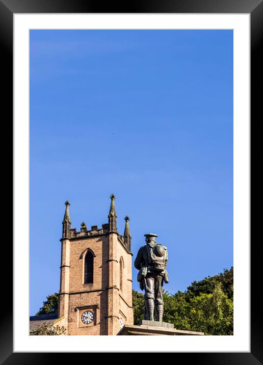 First World War Memorial and St Lukes Church Ironbridge Shropshire Framed Mounted Print by Phil Crean
