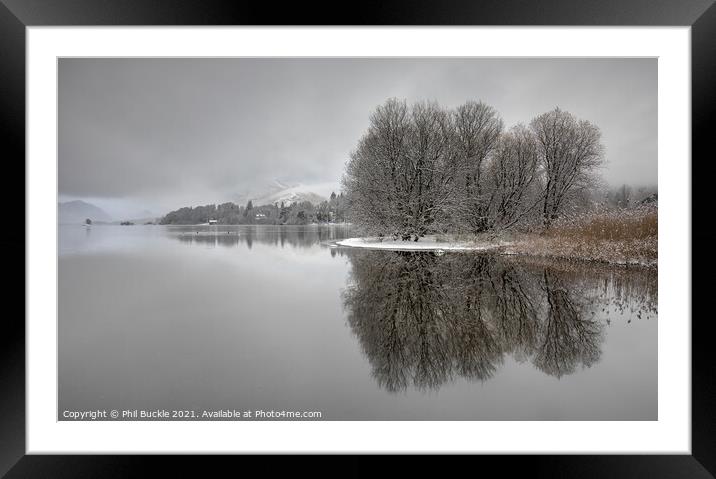 Derwent Water Winter Framed Mounted Print by Phil Buckle