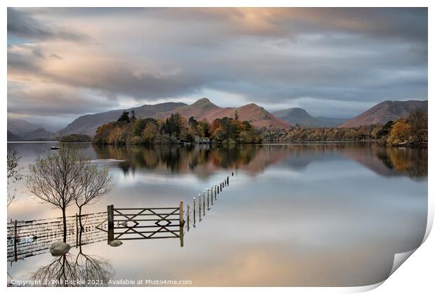 Derwent Water Autumn calm Print by Phil Buckle