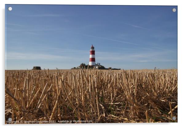 Happisburgh Lighthouse Acrylic by Stephen Coughlan