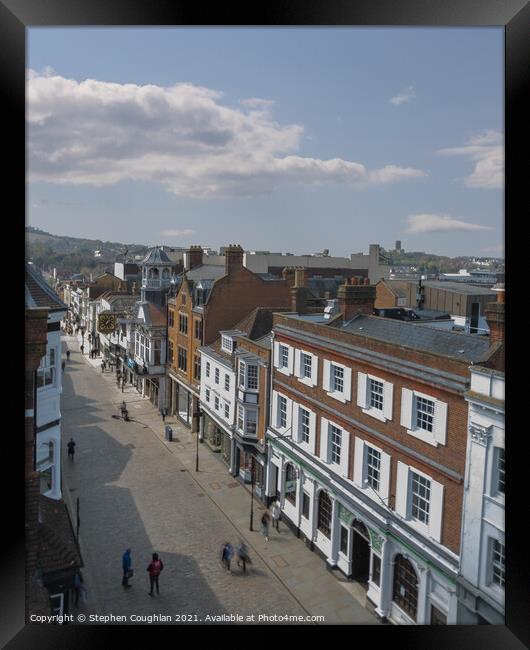 Guildford High Street from above Framed Print by Stephen Coughlan