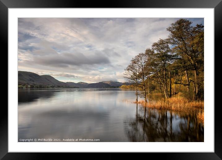 Ullswater trees and reflections Framed Mounted Print by Phil Buckle