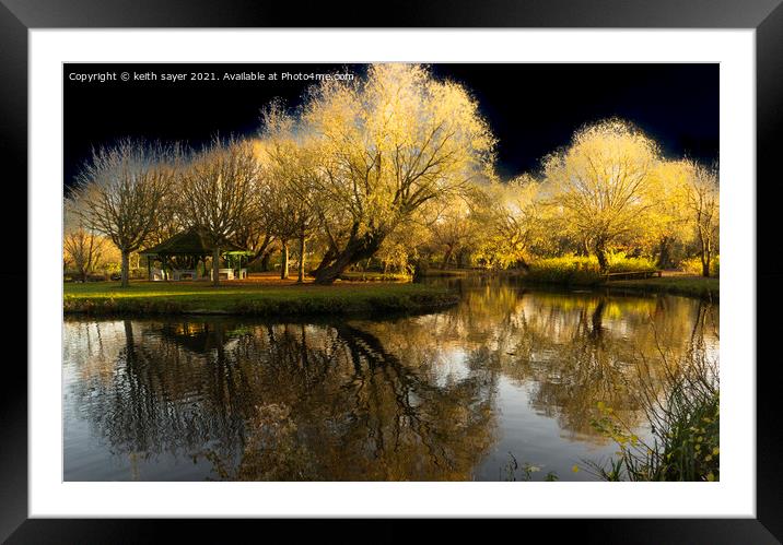 Surreal Autumn Beauty Locke Park Framed Mounted Print by keith sayer