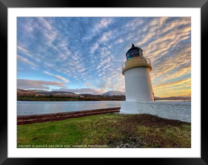 Sunset at the Ardgour Lighthouse Framed Mounted Print by yvonne & paul carroll