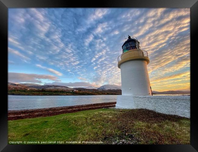 Sunset at the Ardgour Lighthouse Framed Print by yvonne & paul carroll
