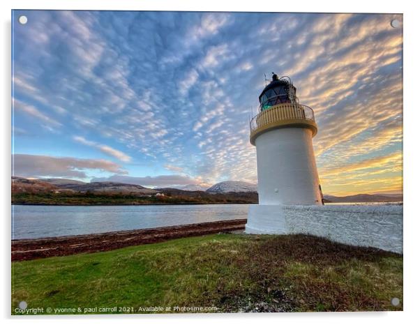 Sunset at the Ardgour Lighthouse Acrylic by yvonne & paul carroll