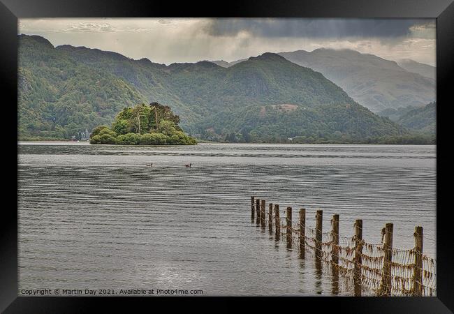 Storm Clouds over Derwent Water Framed Print by Martin Day