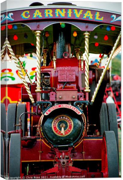 Fairground traction engine detail Canvas Print by Chris Rose