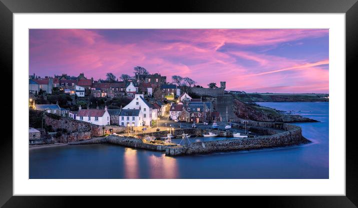 Sunset over Crail Harbour  Framed Mounted Print by Anthony McGeever