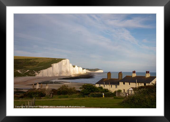 Seven Sisters from Cuckmere Haven Framed Mounted Print by Stephen Coughlan