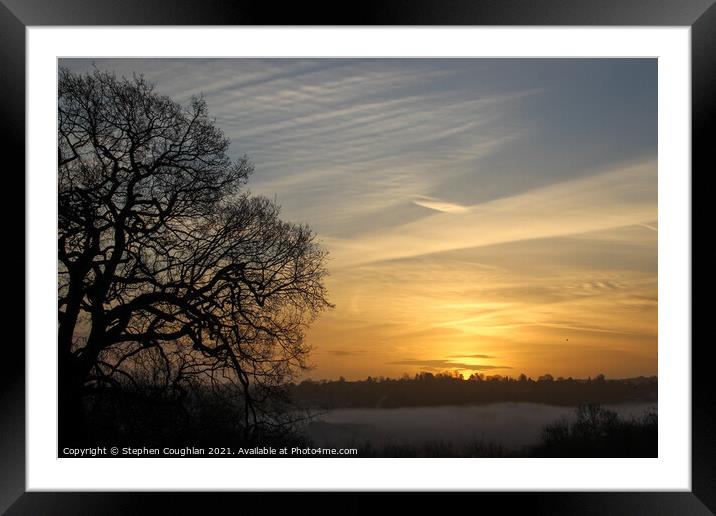 Sunrise from Guildford Cathedral Framed Mounted Print by Stephen Coughlan