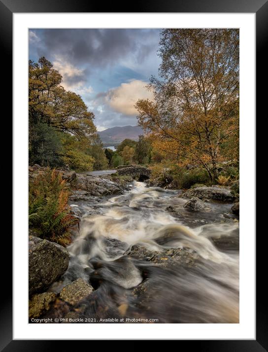 Ashness Bridge Autumn Framed Mounted Print by Phil Buckle