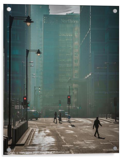 walking down upper bank street Acrylic by mark Smith