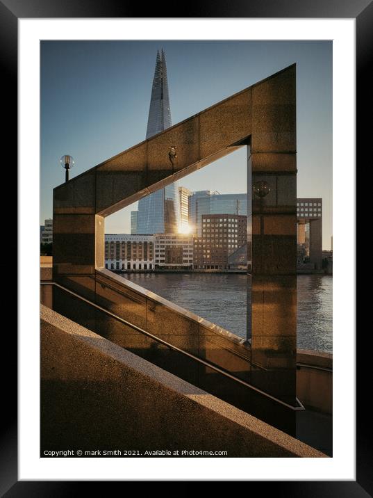 sunlit staircase, london Framed Mounted Print by mark Smith