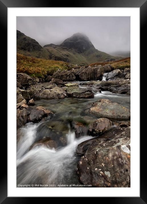 Deepdale Beck Waterfall Framed Mounted Print by Phil Buckle