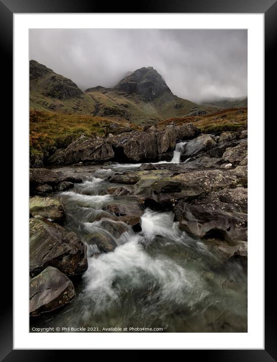 Falls cascading down Deepdale Beck Framed Mounted Print by Phil Buckle