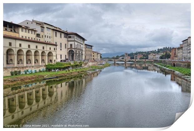 River Arno Florence View Print by Diana Mower