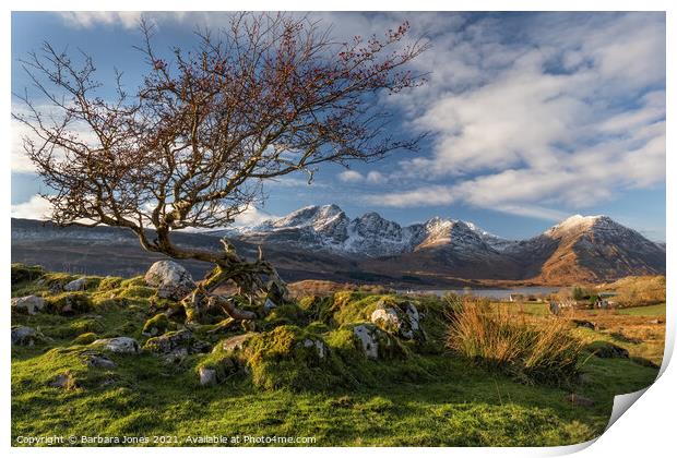 Torrin and Blaven Early Winter Skye Scotland Print by Barbara Jones