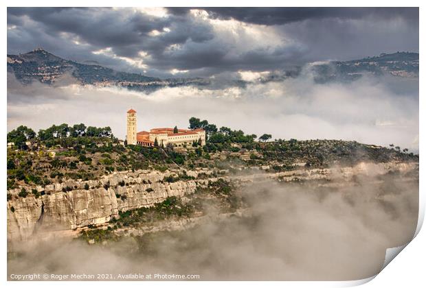 Misty Monastery Print by Roger Mechan