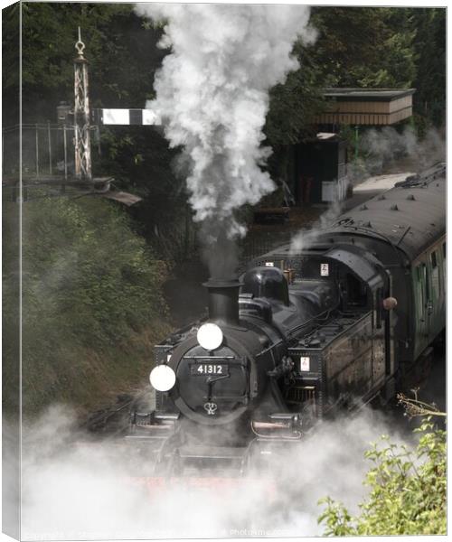 LMS Ivatt Class 41312 departs Alresford Canvas Print by Stephen Coughlan