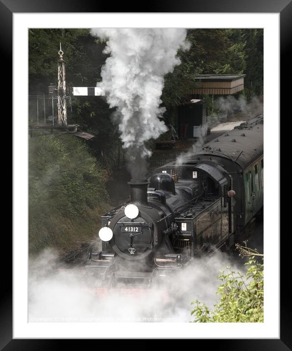 LMS Ivatt Class 41312 departs Alresford Framed Mounted Print by Stephen Coughlan