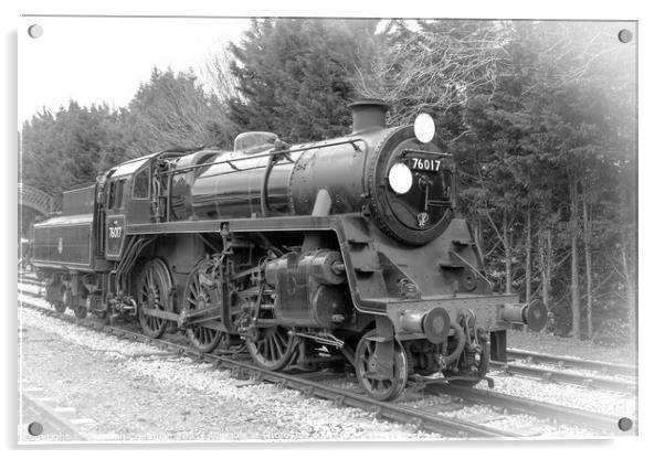 BR Standard Class 4 No. 76017 at Alresford Acrylic by Stephen Coughlan