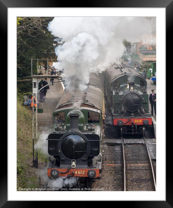 Pannier No. 4612 and GWR 4575 Class No. 5526 Framed Mounted Print by Stephen Coughlan