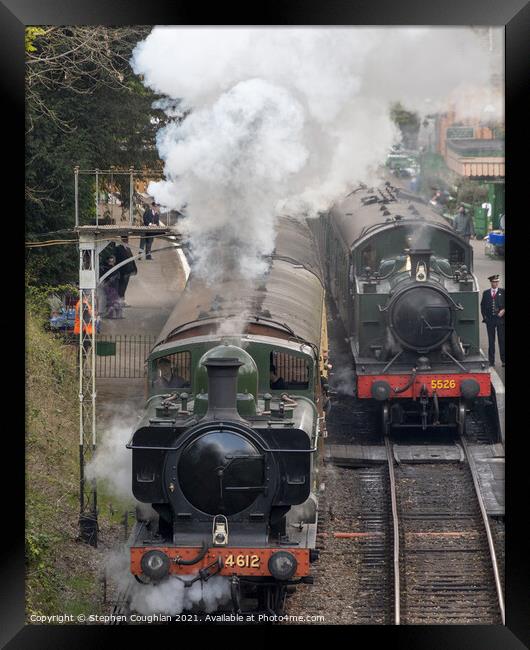 Pannier No. 4612 and GWR 4575 Class No. 5526 Framed Print by Stephen Coughlan