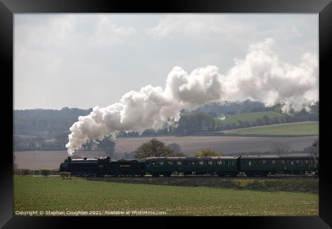 Urie S15 puffs into Ropley Framed Print by Stephen Coughlan