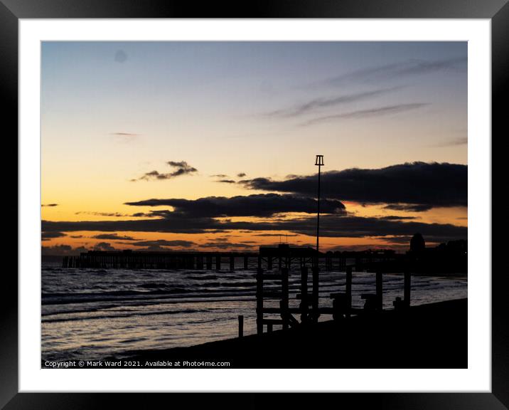 Pier into the Dark Framed Mounted Print by Mark Ward
