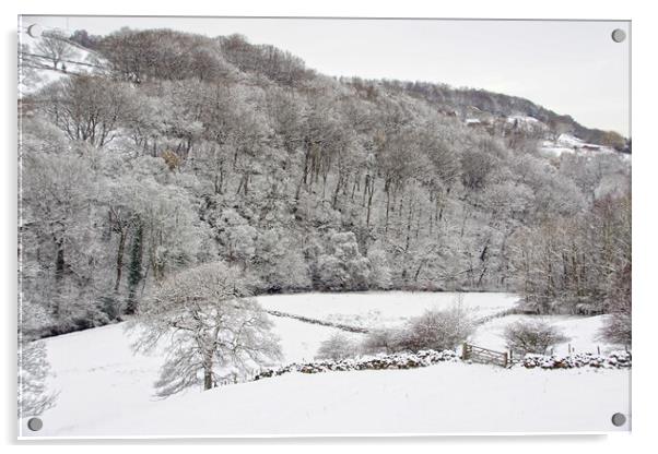 Winter landscape in Calderdale. Acrylic by David Birchall
