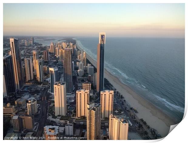 Beautiful view of Surfers Paradise, Queensland, Australia Print by John Brady