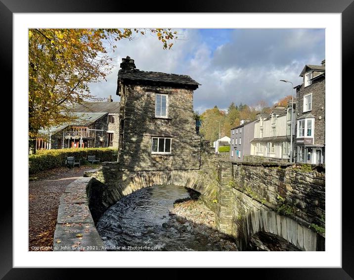 The Bridge House, Ambleside, Lake District Framed Mounted Print by John Brady