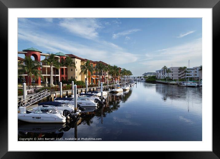 Naples Marina, Florida Framed Mounted Print by John Barratt