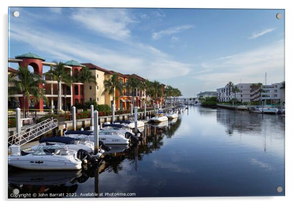 Naples Marina, Florida Acrylic by John Barratt