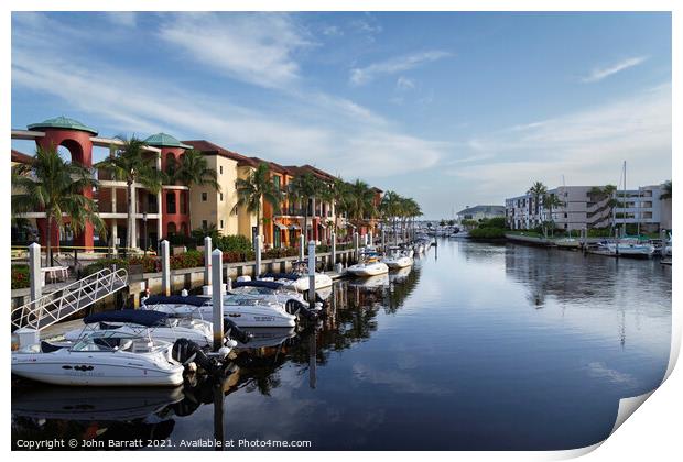 Naples Marina, Florida Print by John Barratt